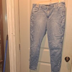 Catherine Malandrino Blue Skinny Jeans Distressed Denim